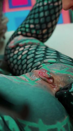 Thrilling moment from &quot;Gothic Lesbian Latex Fist Play, Squirting and Gapes&quot;