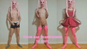 Young Man Transforming to Sissy
