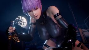 Ayane gets pounded in the darkness, her moans harmonizing with the night's whispers.