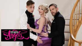 TRANS ANGELS - Izzy Wilde Takes Cole Church's & Steve Rickz's Peckers From Behind At The Prom Night