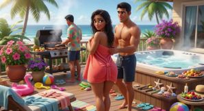 Secret Summer Heat in the Beach House Jacuzzi with My Partner's Closest Friend (ai Generated)