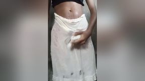 I Wear Wet Underskirt And Maturation Orgasm And Dancing In A Public Toilet