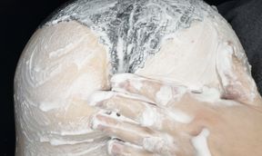 ASMR foam butt massage with pantie on