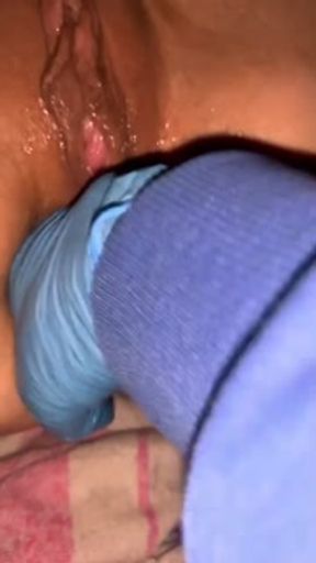 Ass fingering in the back of the car