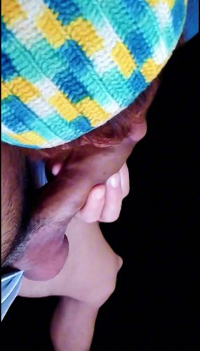 Putting the naughty married woman to suck a big cock.