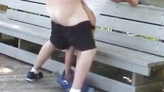 Daddies Have Outdoor Fun in Public Park