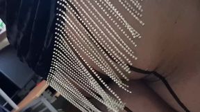 dani in pantyhose cums big on mirror