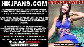 Amazing organotoys colorful long dildo full in Hotkinkyjo asshole, anal fisting, gape &amp_ prolapse extreme for HKJFANS