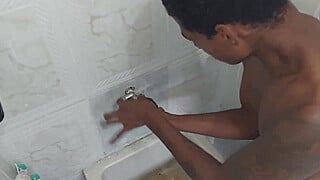 Plumber puts his dick in her little ass - 100 anal - Plumber fucks her ass.
