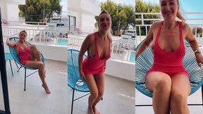 petite exhib sur le balcon avant d aller passer la journee a la piscine en ...
