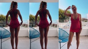 petite exhib sur le balcon avant d aller passer la journee a la piscine en ...