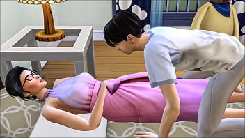 Asian step Brother Sneaks Into His Bed After Masturbating In Front Of The Computer - Asian