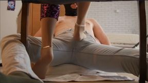 Stella In Pink Catsuit Kick Balls To Make Him Suck Her Toes - Full