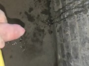 Pissing in my basement and wanking
