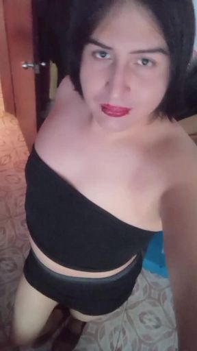 Transvestite closet slut fantasizing going out to the street to work as a prostitute