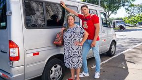 chubby 73 years old granny picked up for ass fucking