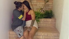 While I'm playing with my cell phone &mdash;  I receive a visit from my lover who can't control his desire to fuck me