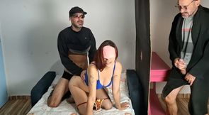 Cuckold plays a prank on his blindfolded wife&mdash;he invited a friend over to fuck her!