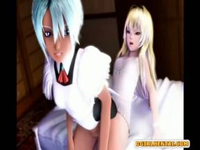 3d hentai maid gets sucking and riding shemale dick