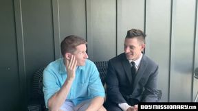 BoyMissionary.com - Sexy Mormon jock's missionary drilling after hot cock sucking