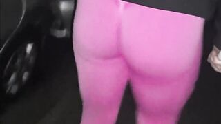 Ambling to the gym in my pinkish stretch pants