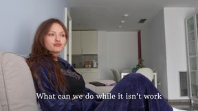 The stepsister does not know how to stop. Playing cards with your stepsister