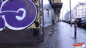 Curvy German Scout Mia Blow gives sloppy blowjob on camera