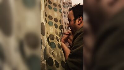 A nurse comes to relieve himself in my mouth after a long day of work