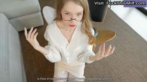 Brave guy fucks rough and cums inside milky pussy