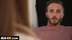 Cassie Del Isla in kitchen wearing stockings gets fucked hard by Lucas Frost