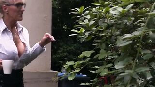 Sexy Blond Cougar in Nylon Socks Enjoys Hardcore Anal Sex