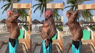 Update #27 (July 9, 2022) Showering on the beach. Unfortunately, I don’t know of any nude beaches here ?