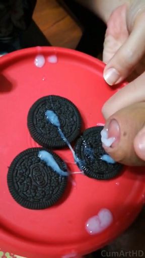 Got milk? Oreos and cum - Cum on food 1   Clip 1