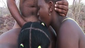 Two Insatiable African MILFs Drain Two Hard Cocks