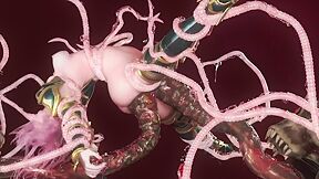 Monster With Huge Tentacles Fucked In All Holes And Filled The Girl With Sperm