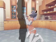3D HENTAI Yumi sucks a big cock