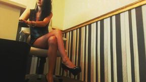 Amanda in a Sexy Black Dress.