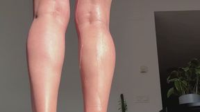 Pissing down my legs gushing all over my new heels and feet