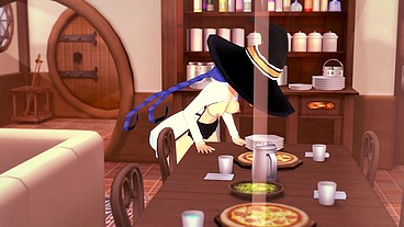 Roxy rubbing on the corner of the table - Mushoku Tensei