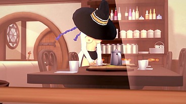 Roxy rubbing on the corner of the table - Mushoku Tensei