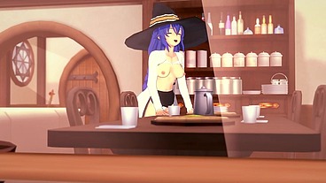 Roxy rubbing on the corner of the table - Mushoku Tensei
