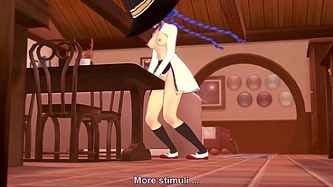 Roxy rubbing on the corner of the table - Mushoku Tensei