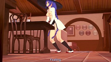 Roxy rubbing on the corner of the table - Mushoku Tensei