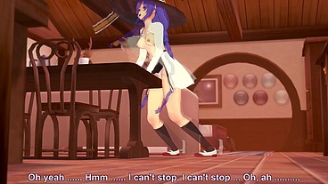 Roxy rubbing on the corner of the table - Mushoku Tensei