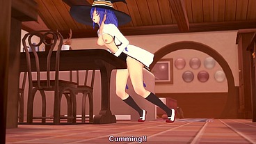 Roxy rubbing on the corner of the table - Mushoku Tensei