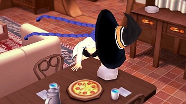 Roxy rubbing on the corner of the table - Mushoku Tensei
