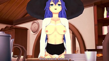 Roxy rubbing on the corner of the table - Mushoku Tensei