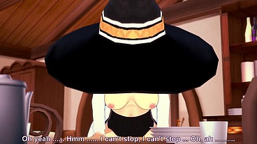 Roxy rubbing on the corner of the table - Mushoku Tensei