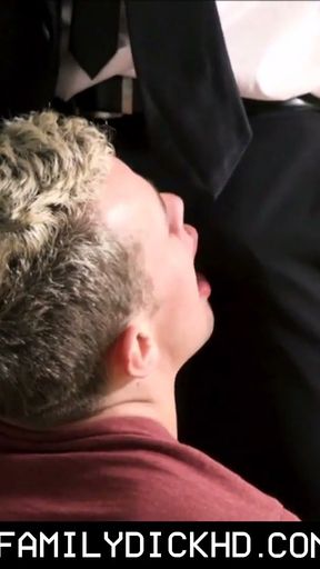 Blonde Twink Step Son Sex With Step Dad After Spilling Lube   Clip 1