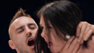 Tatooed Curvy Wife Sucks, Fucks, and Rims Two European Studs